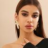 IngeSight.Z Vintage Metal Geometric Leaf Stud Earrings for Women Punk Exaggerated Gold Color Earrings Party Jewelry Gifts