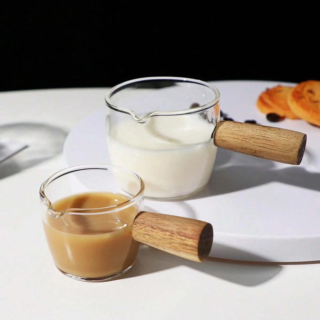 75ml Heat-resisting Glass Espresso Measuring Cup Double/Single Mouth Glass Milk Jug With Handle Glass Scale Measure Mugs