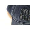 Women's Miu Hat: 2025 Spring/Summer Denim Applique Embroidery Baseball Cap - Washed, Ripped Design.