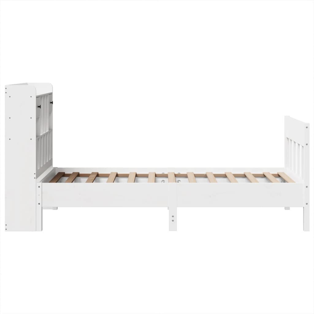 Solid Wood Bed without Mattress White 75x190 cm Pine Wood