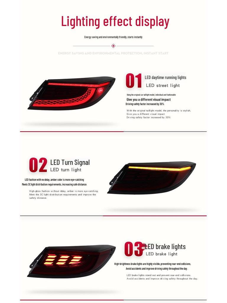 Fits Toyota GR86 & Subaru BRZ: LED Taillight Assembly- Includes Driving, Brake & Turn Signal Lights