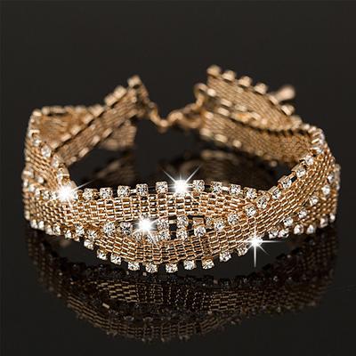 Rhinestone Bangles Wedding Shiny Woman Jewelry Wedding Bracelets Rhinestone Bracelets Bracelets