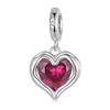 WOSTU 925 Silver Valentine Gift Openable Red Heart Charms Love Pendant mom Bead Fit Bracelet Necklace DIY Jewelry Gift