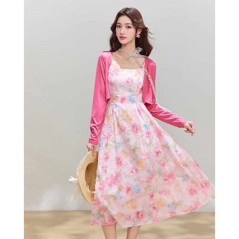 IEF French Sweet Floral Resort Midi Dress