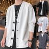 Giacca Cardigan da Uomo Casual a Manica Lunga con Tasche e Scollo a V per Primavera e Autunno
