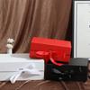 Pure Color Gift Box One-Piece Design Ribbon Decoration Cardboard Folding Box Flip Cover Foldable Gift Packaging Valentine's Day