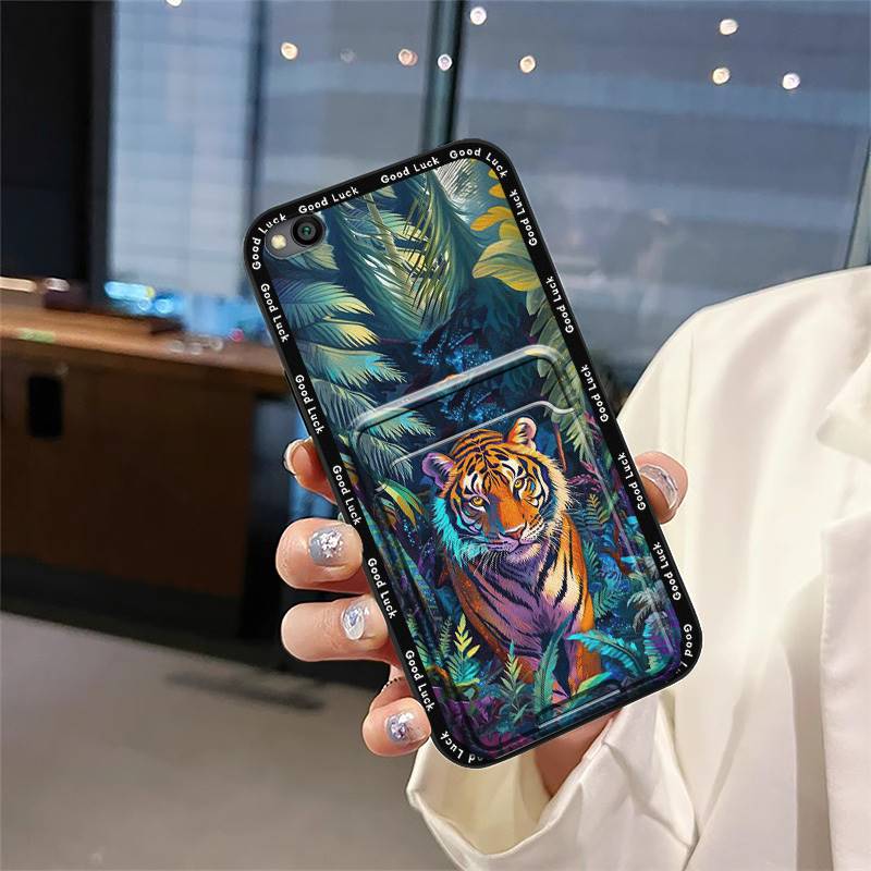 Dirt-resistant Soft case Phone Case For Xiaomi Redmi GO Card slot protective TPU Card bag Full wrap Fashion Design Cover