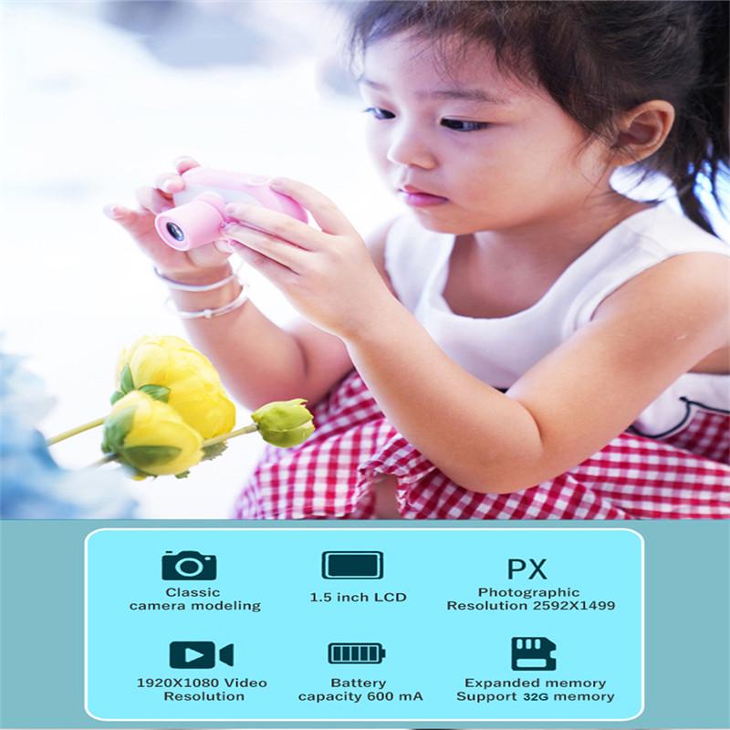 1.5 Inch 1080P Mini LSR Cam Digital Camera for Kids Baby Cute Cartoon Multifunction Toy Camera 
