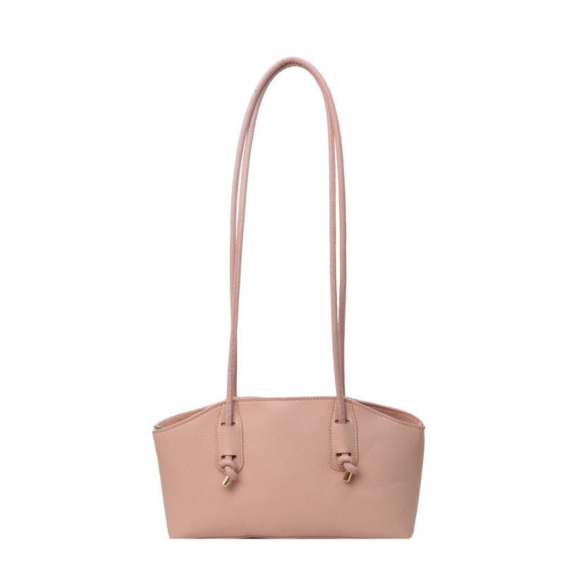 

Stylish and textured shoulder bag, personalized foreign style, large-capacity bucket bag, women s 2024 new trendy simple underarm bag рожевий