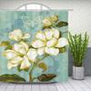 1 Pcs Retro Big Flowers Pattern Polyester Shower Curtain Partition Floral Bathroom Curtain with Hooks Home Decorative Curtain