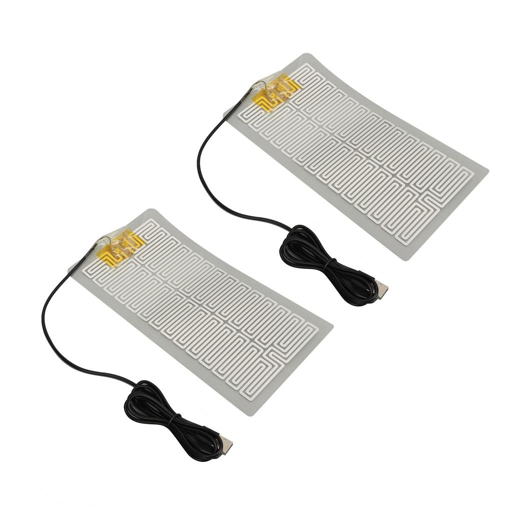 2 ks Vyhřívaný pás na pas USB 5V Elektrická kovová vyhřívací podložka s 150cm napájecím kabelem pro pas