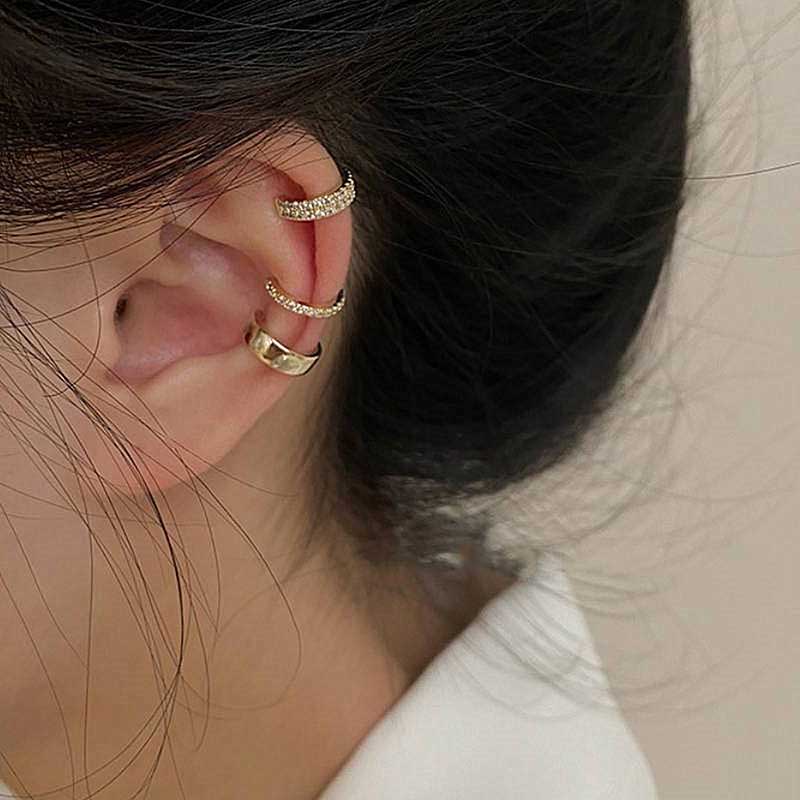 Silver Simple Smooth Ear Cuffs Clip Earrings for Women No Piercing Fake Cartilage Earring Jewelry In Gifts