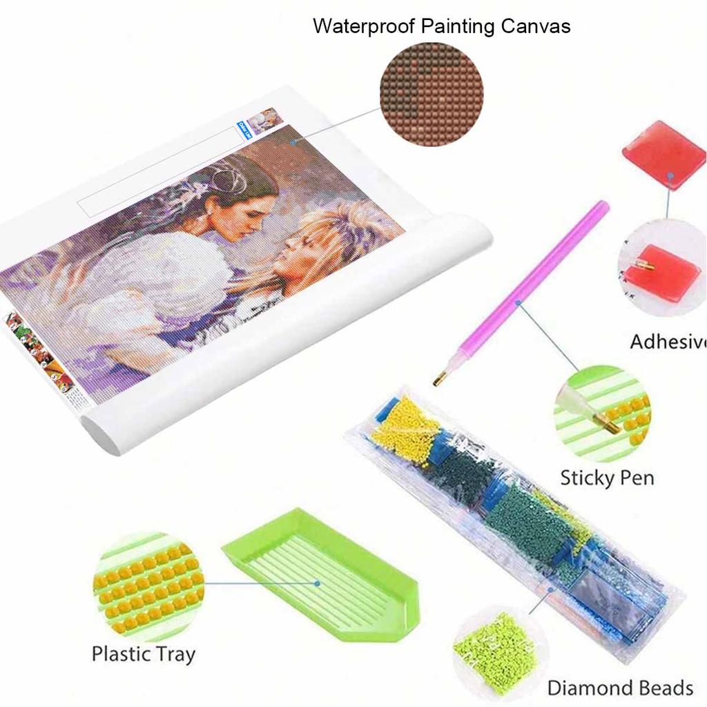 Creative Diamond Painting Kit for Adults DIY Couple Rhinestone Picture Canvas for Leisure Craft Wall Art and Gift Making Fun Set