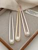 Metal U Shaped Hair Pins,Silver Gold Color Pearl Hair Fork,Hair Sticks U French Simple Hair Accessories For Women Headwear Gifts
