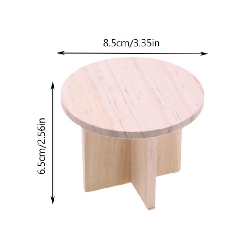 Simulation Bambus Runder Tisch Stuhl Miniatur Szene Dekoration Ornament Puppenhaus Mini Möbel Modell Handwerk Geschenk