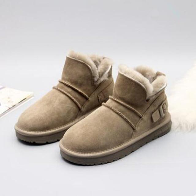 

Модные короткие зимние ботинки на трубке. Новые женские кожаные шерстяные короткие сапоги зимой с плюшевой теплой женской хлопковой обувью. 37