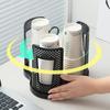 New With Tray Paper Cup Storage Rack 360° Rotating 3 Compartment Plastic Cup Rack Detachable Tea Cup Storage Home