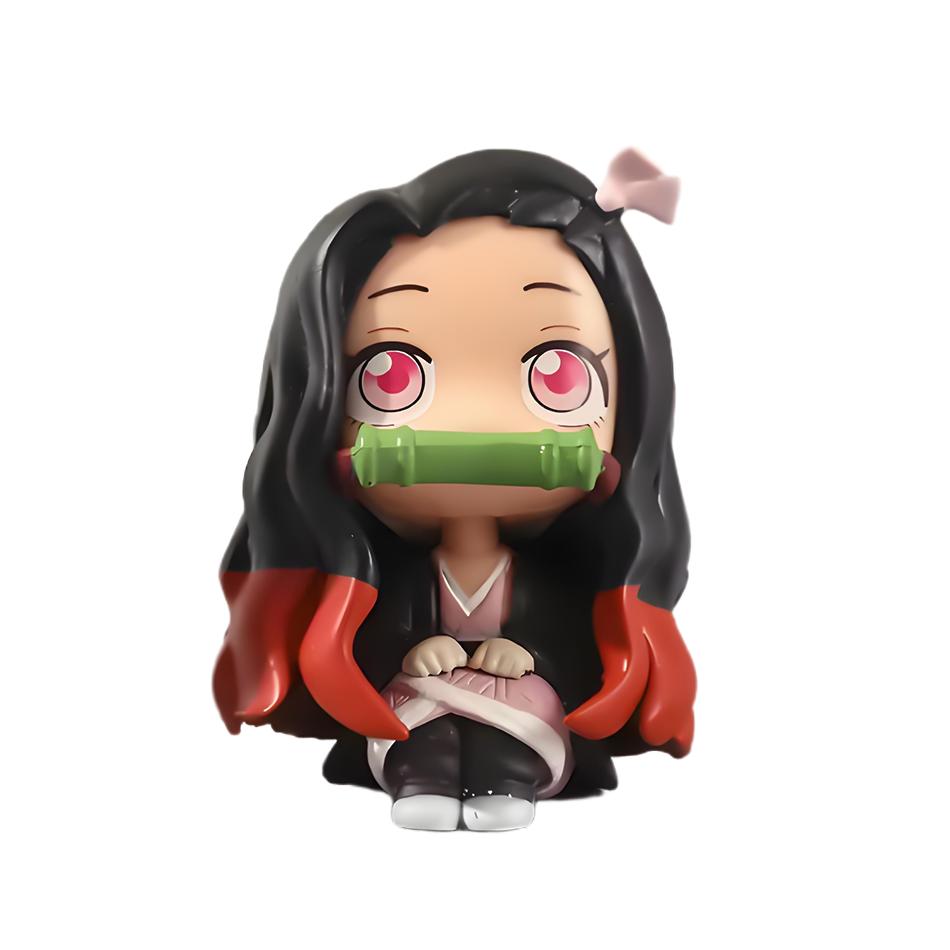 Anime Demon Slayer Kamado Tanjirou Kamado Nezuko Action-Charakter-Modell Spielzeugserie Puppe Kindergeburtstag/Weihnachtsgeschenk Spielzeug