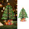 Exquisite Christmas Scene Decoration 3D Puzzle Paper Tree Decoration, Holiday Desktop Ornaments Easy Assembly with Star Topper And Gift Box
