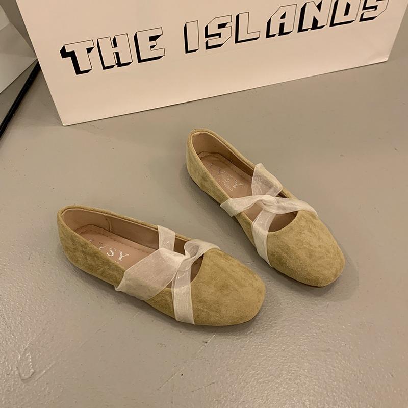 Fashion 2025 New Lace Suede Flats Soft Shoes Autumn Comfort Fairy Loafers Shoes Fashion Casual Sneaker Elegant Dress Walking Zapatillas