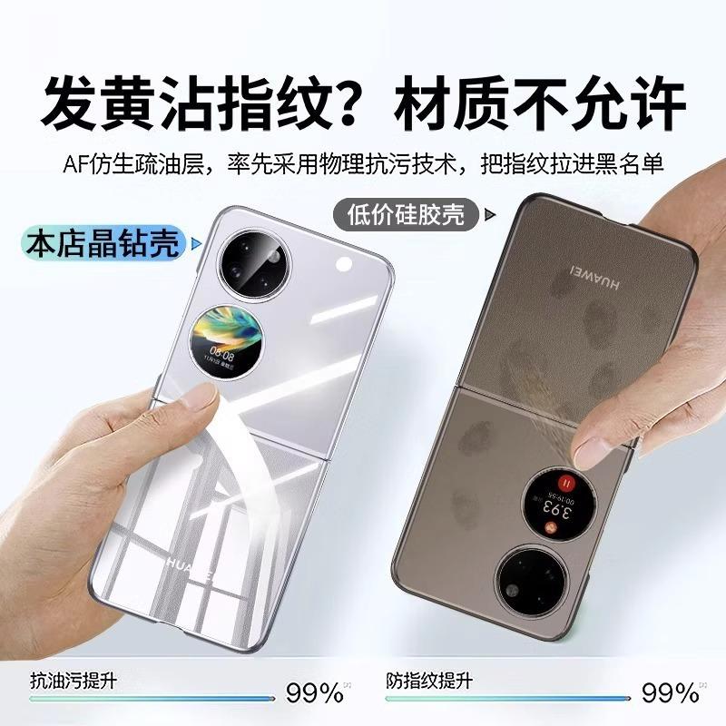Applicable to Huawei pockets mobile phone case new p11pocket folding screen hard case ultra-thin transparent  case female