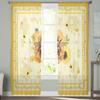 Flowers Bees Animals Honeycomb Yellow Window Tulle Curtains for Living Room Bedroom Hotel Luxury Decoration Sheer Curtains