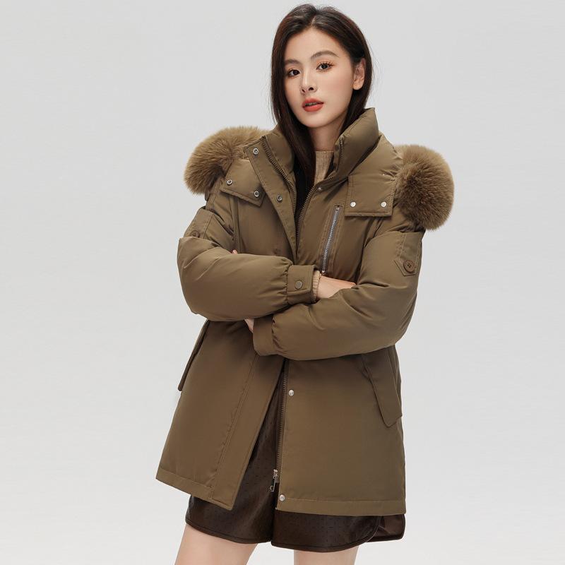 Women's clothing thickened pie overcomes women's short winter new big fur collar slim and thin cotton clothes women's coat