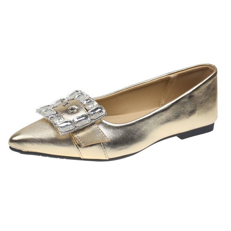 2025 European and American new fashion versatile square buckle rhinestone light mouth pointed head silver sandals bag head flat sole shoes women