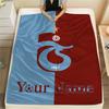 1PC Custom Name Trabzonspor Patterned Flannel Blanket Suitable For All Seasons for Home Decor Warmth and Comfort Gifts Holiday Present -HE223