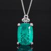 New Jewelry Copper Bottom Gold Plated Fashion Simulation Emerald Paran Large Pendant Necklace 20 * 28