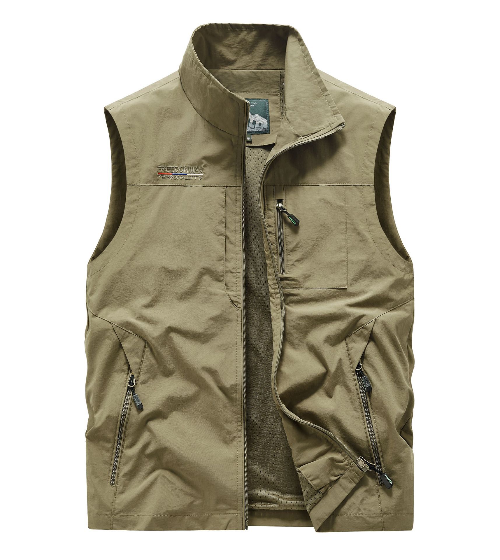 

Мужской жилет с несколькими карманами на весну и осень, повседневный, быстросохнущий, спортивный, рабочий, жилет большого размера с карманами M хаки