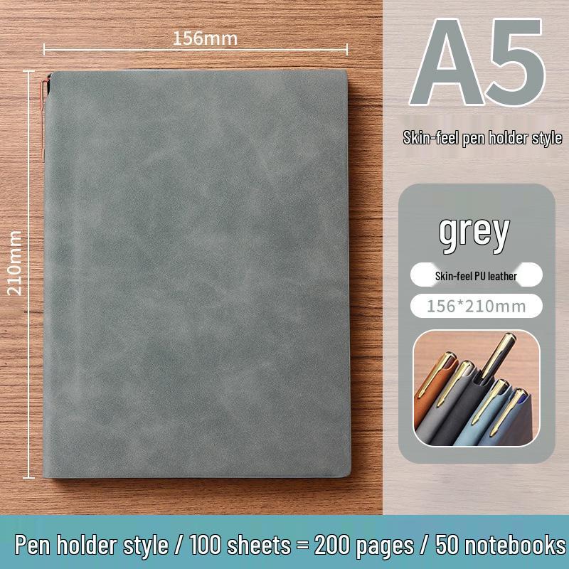 A5 Soft Leather Suede Notebook with Custom Logo - Simple B5 Business Meeting Journal, Large Thick Diary
