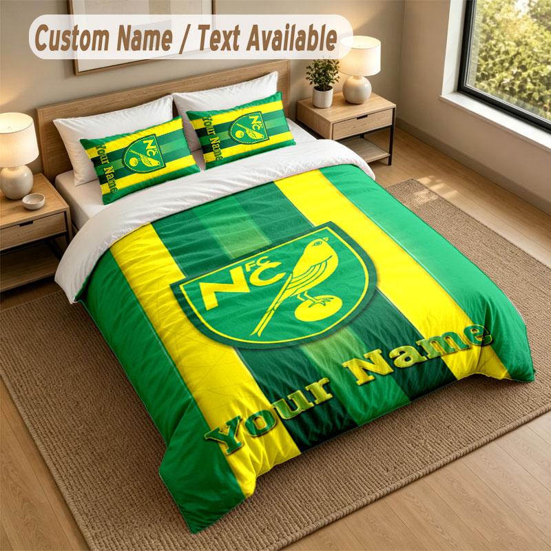 Juego de Ropa de Cama 1 Funda Nórdica 2 Fundas de Almohada Estampado Norwich City Ropa de Cama Suave Decoración de Dormitorio