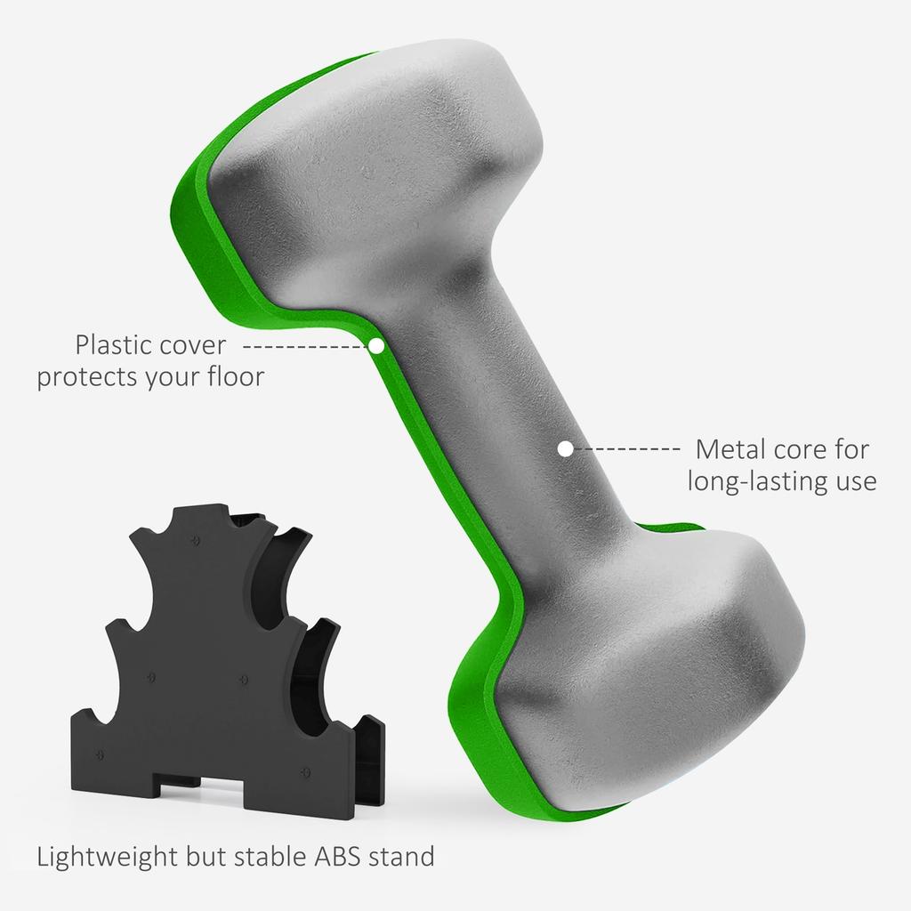 2 X 1kg 2 X 2kg 2 X 3kg Dumbbells Set With Dumbbell Rack Hand Weights For Home Gym Training
