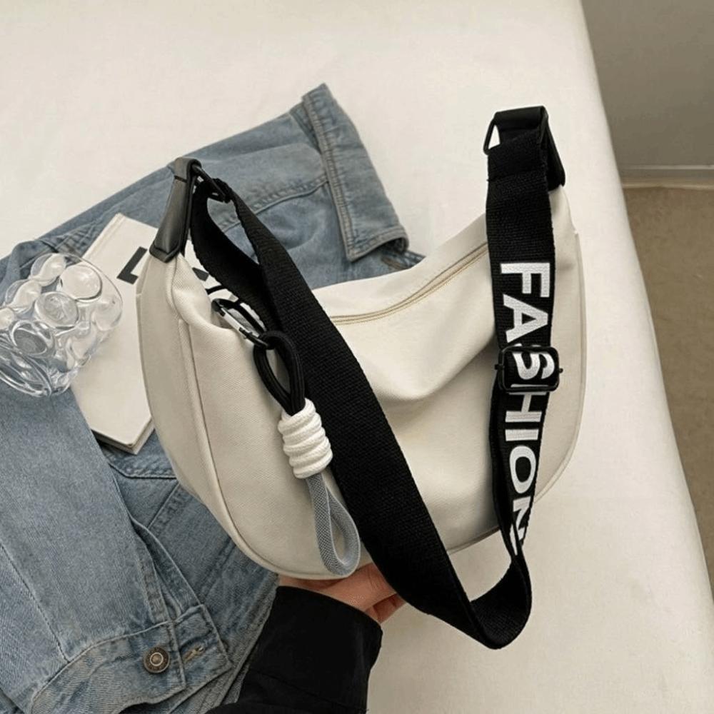 Wide Shoulder Strap Women Crossbody Bag Fashion Style Commuting Design Single Shoulder Bag All-match Simple Oxford Dumpling Bag