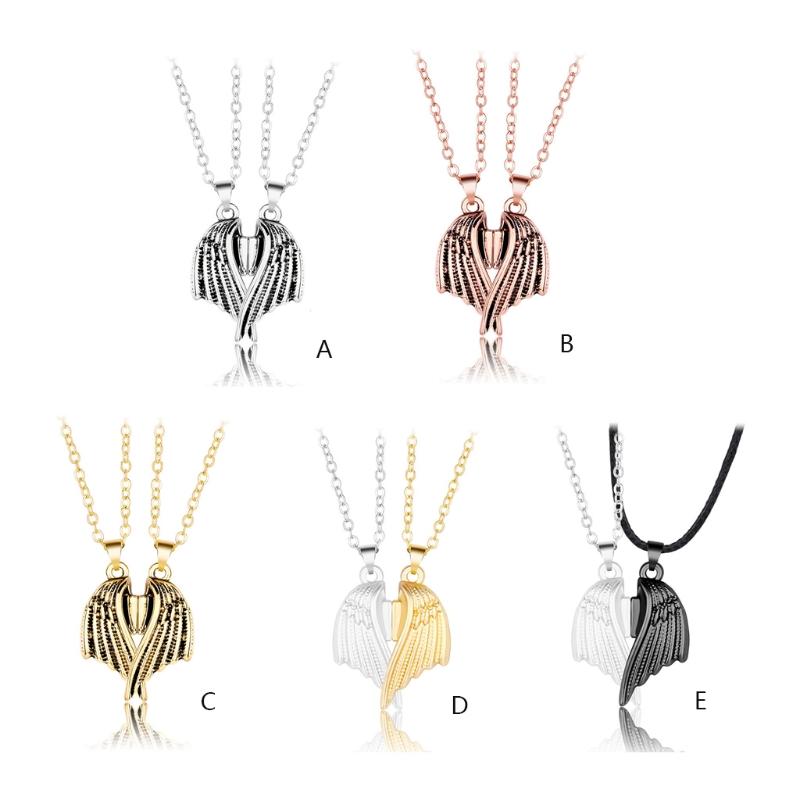 Angel Devil Couple Pendant Necklace Wings Magnet Lovers Chain Necklace His and Hers Couple Jewelry for Women Men Gift
