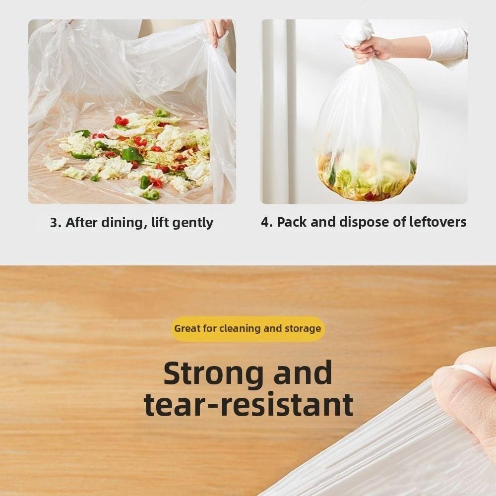 White Disposable Tablecloth Plastic Rectangle Round Table Plastic Film Tablecloth Waterproof Oil-proof Thickened