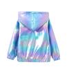Giacca con Cappuccio e Zip in Pile Color Gradiente per Bambine 1-11 Anni