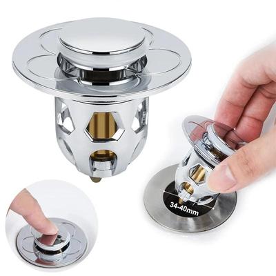 Nucleo rimbalzante pop-up universale con cattura capelli in acciaio inossidabile, filtro per lavandino del bagno, filtro di scarico per lavabo con tappo per vasca da bagno