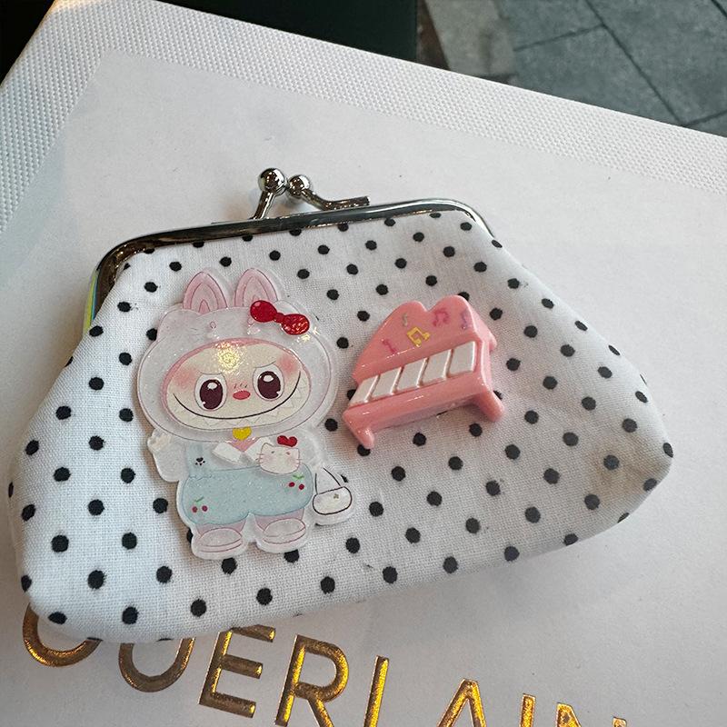Labubu Children's Coin Purse Cartoon Retro L Girly Heart Key Bag Hand Coin Bag Girl
