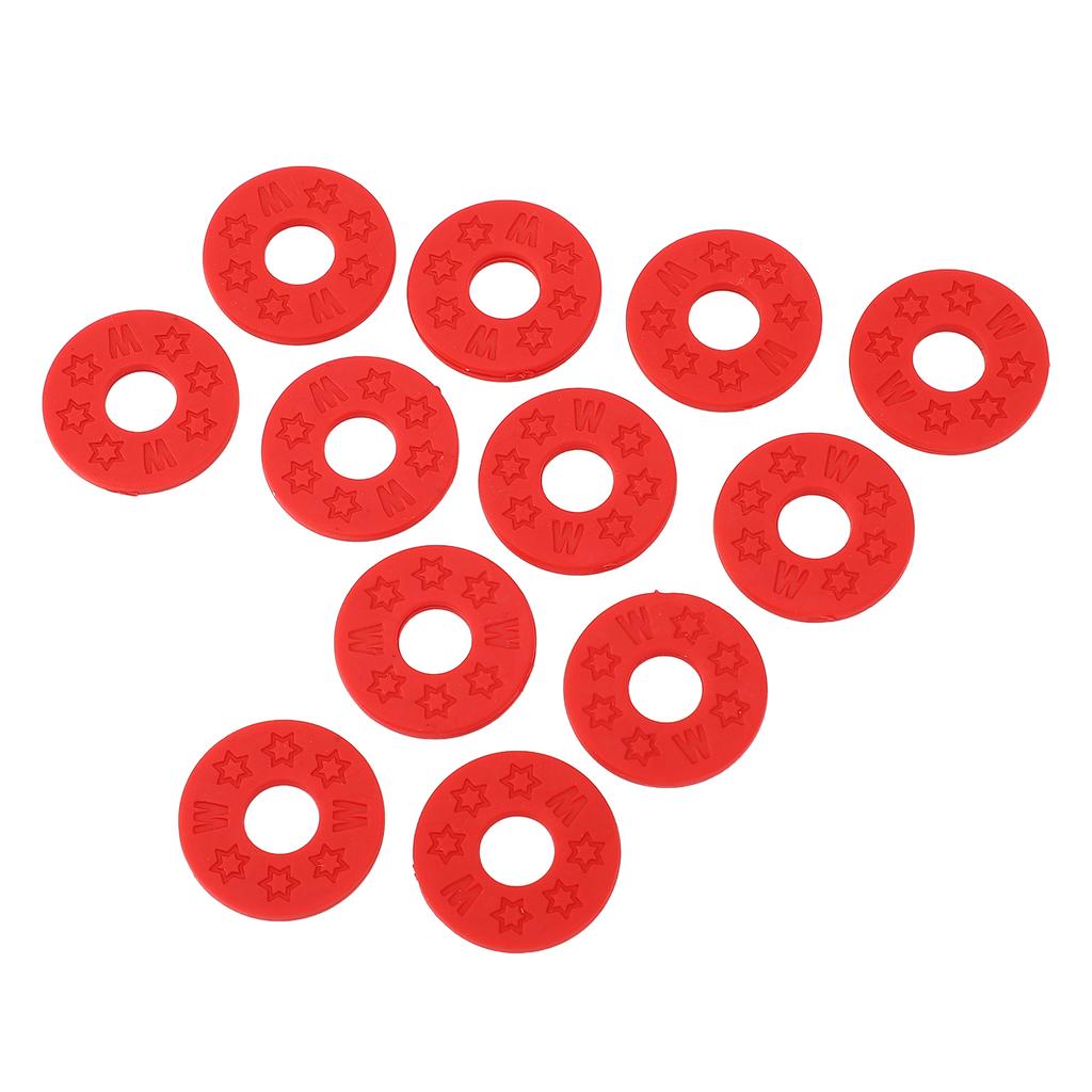 12PCS Guitar Strap Non Slip Locks PE Material Strap Protector Blocks for Acoustic Guitar Ukulele Bass Red