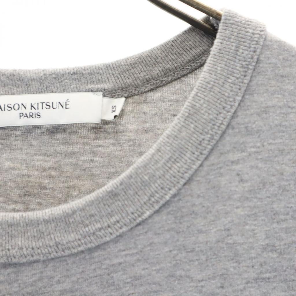 Maison Kitsune Druck Kurzarm T-Shirt XS grau Herren Gebraucht