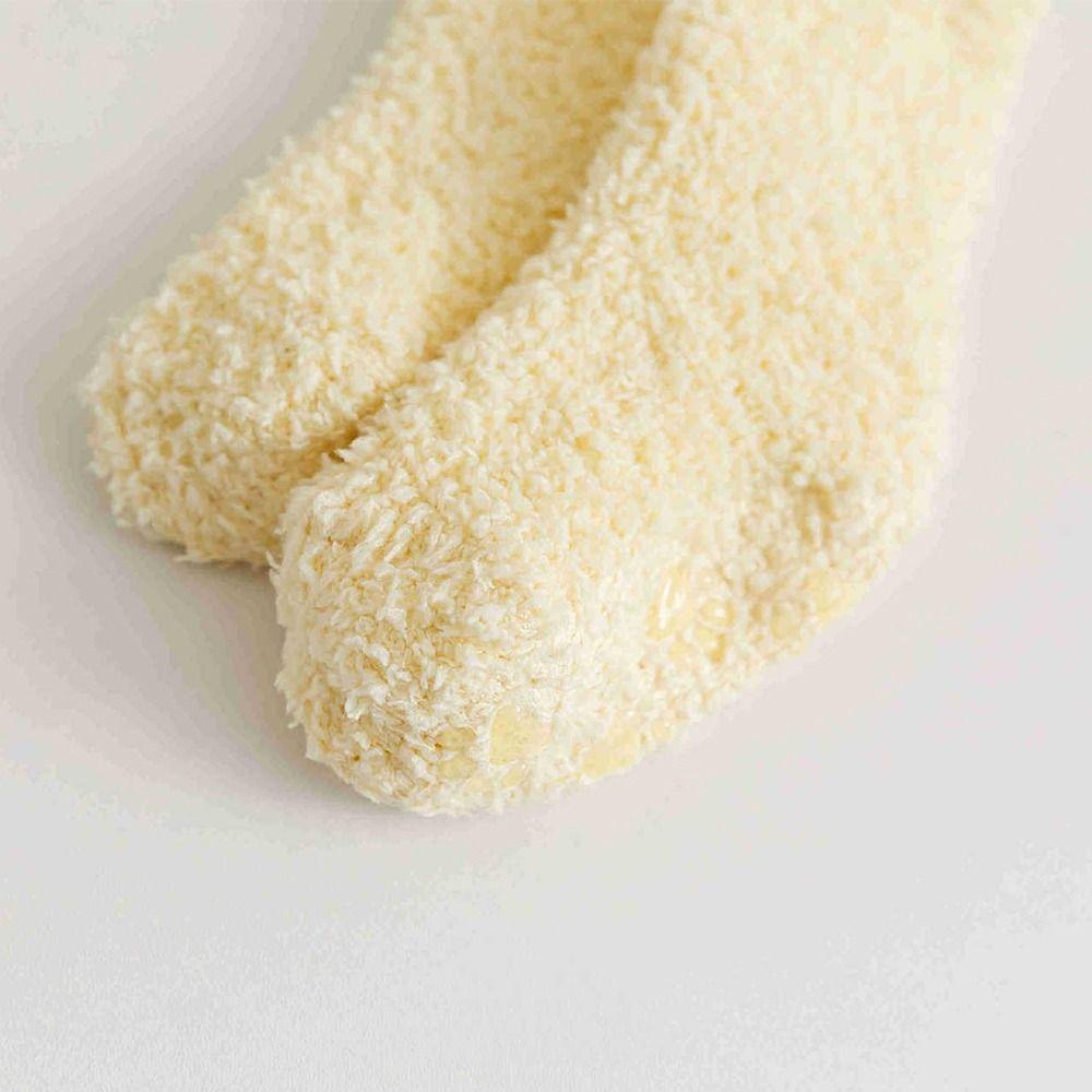 Korean Style Infant Learning Walk Socks Thickening Home Sleep Socks Coral Fleece Baby Socks  Baby