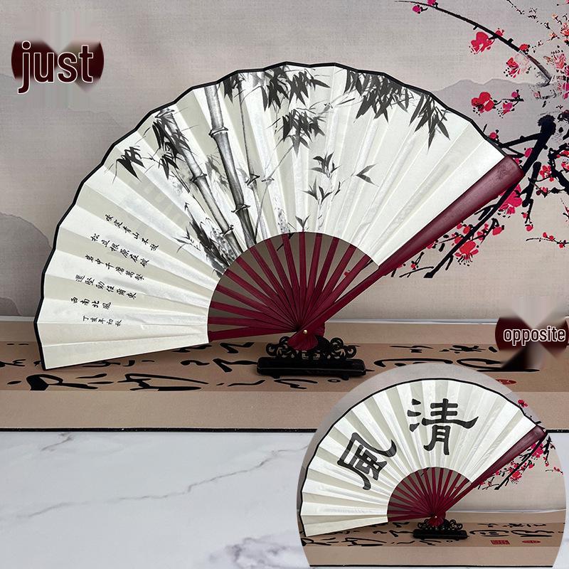 8-Inch & 10-Inch Double-Sided Chinese Ink Painting Folding Fan for Men and Women