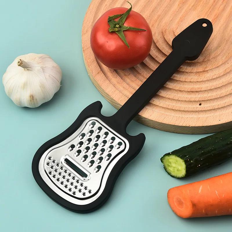 Stainless Steel Guitar-shaped Melon Graters Creative Fruit Peeler Household Multi-functional Graters Potato Peeler Kitchen Tools
