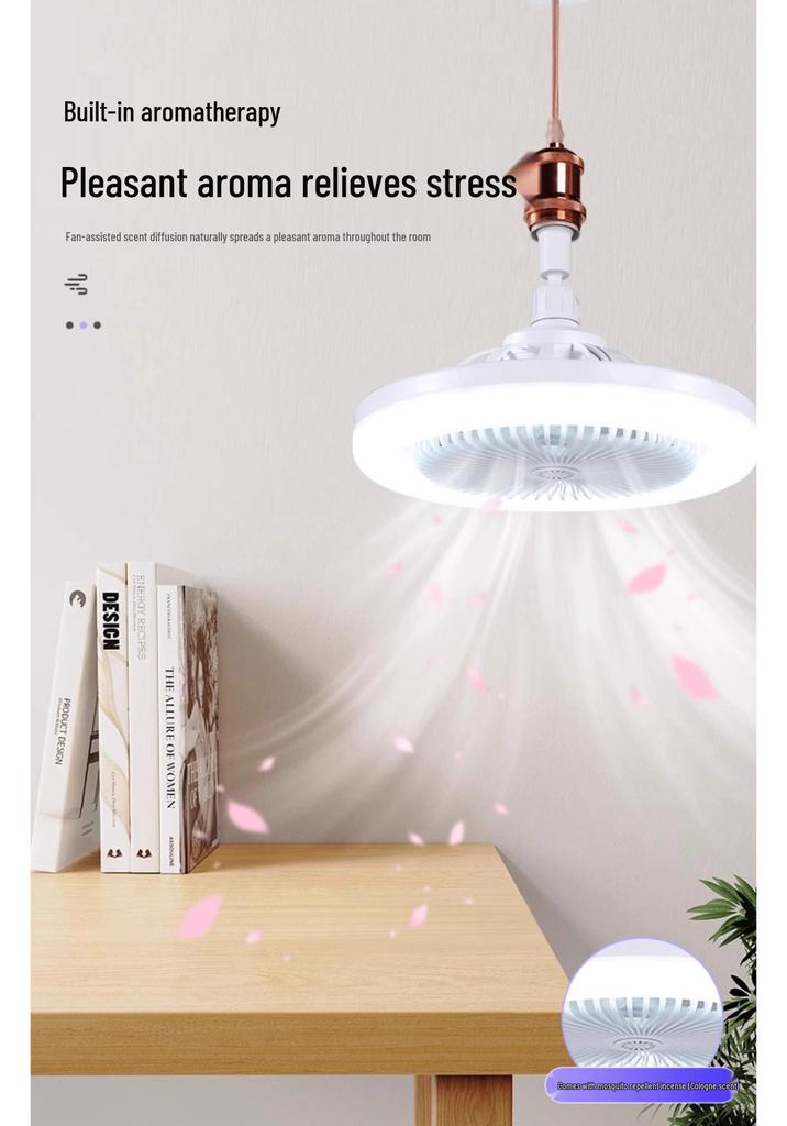 Nordic E27 Remote Control Fan Chandelier with Universal Mesh Cover