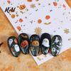 Waterproof Nail Stickers Halloween Art Stickers, Cartoon Pumpkin Ghost Bat Decals for Manicure Accessories Decorations, Self-Adhesive Holiday Women