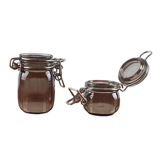 2 Pcs Miniature Storage Jars Doll House Mini Transparent Jar with Lid