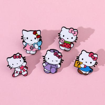 Japanese Kt Cat Brooch Sanrio Metal Badge Cat Alloy Drip Bag Pin