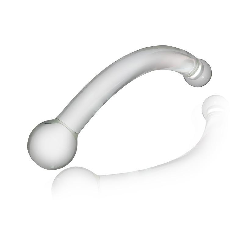 Crystal Glass Penis Elbow Prostate G-Spot Stimulation Back Court Massage Stick Couple Passion Sex Toys